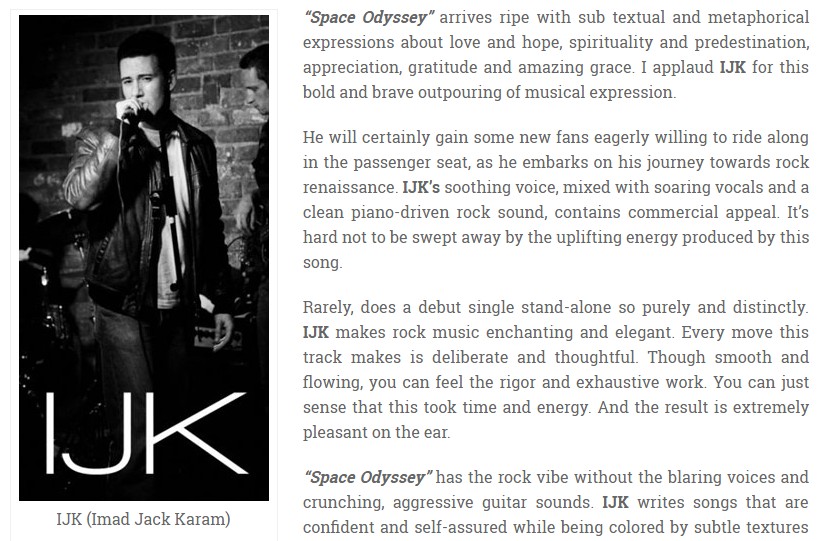 IJK receives rave review for his latest single Space Odyssey