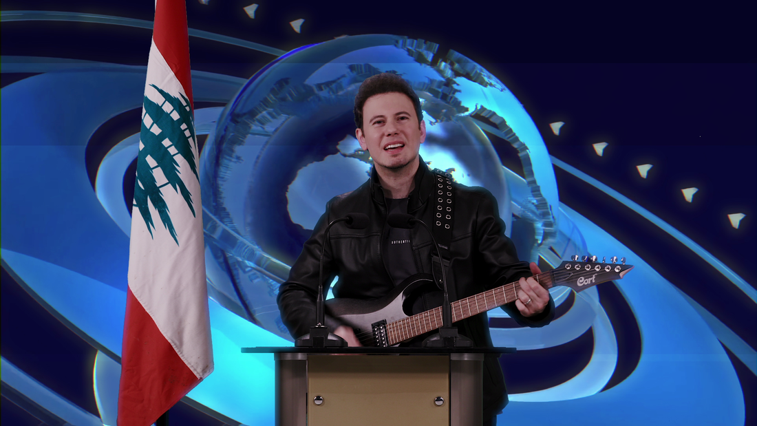A Lebanese singer IJK singing the Lebanese revolutionPicture